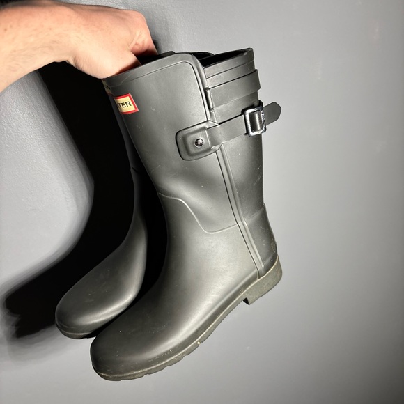 Hunter Classic Black Wellington Boots Women’s Size 7 - Picture 2 of 7